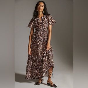NWT Anthropologie Somerset Maxi Dress in Brown